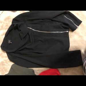 Black sweater with zipper in sleeve